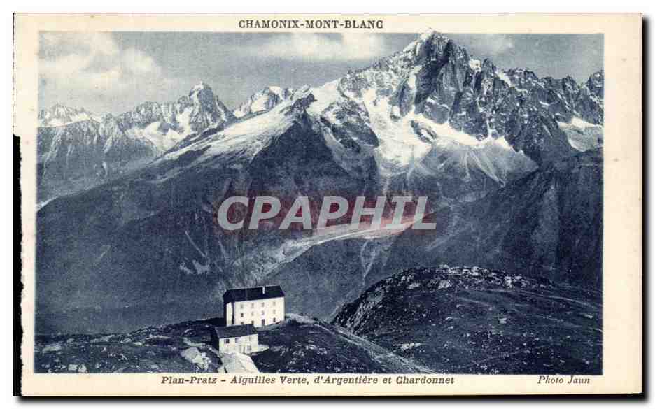 CPA Pian Pratz Aiguilles Verte d'Argentiere et Chardonnet Chamonix Mont Blanc 