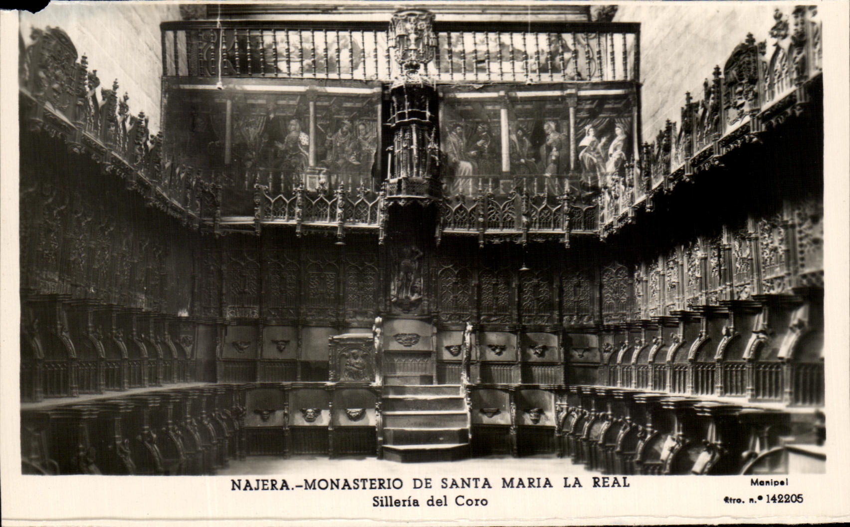 CPA Najera Monasterio De Santa Maria La Real Silleria del Coro