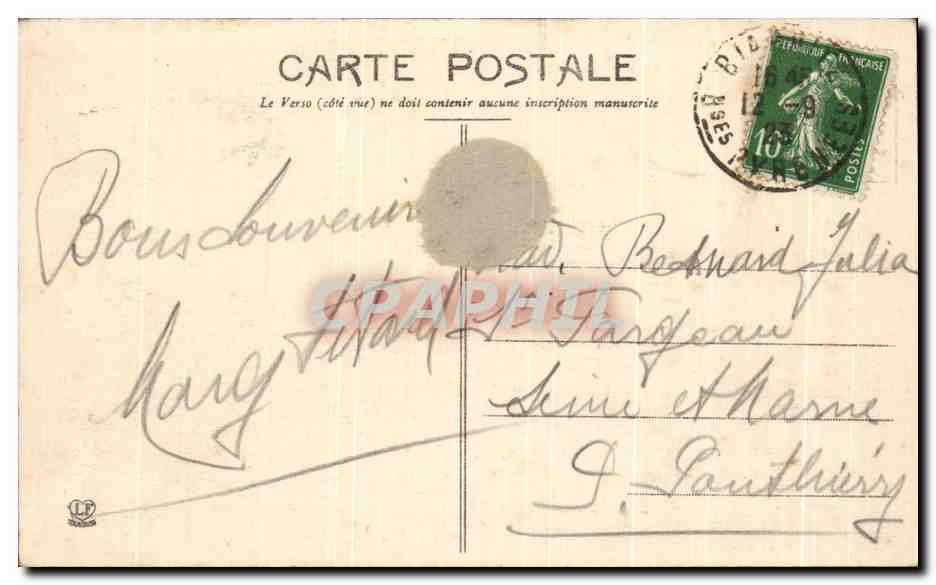 CPA Les Basses Pyrenees Biarritz Le Roches Du Basta — Verso
