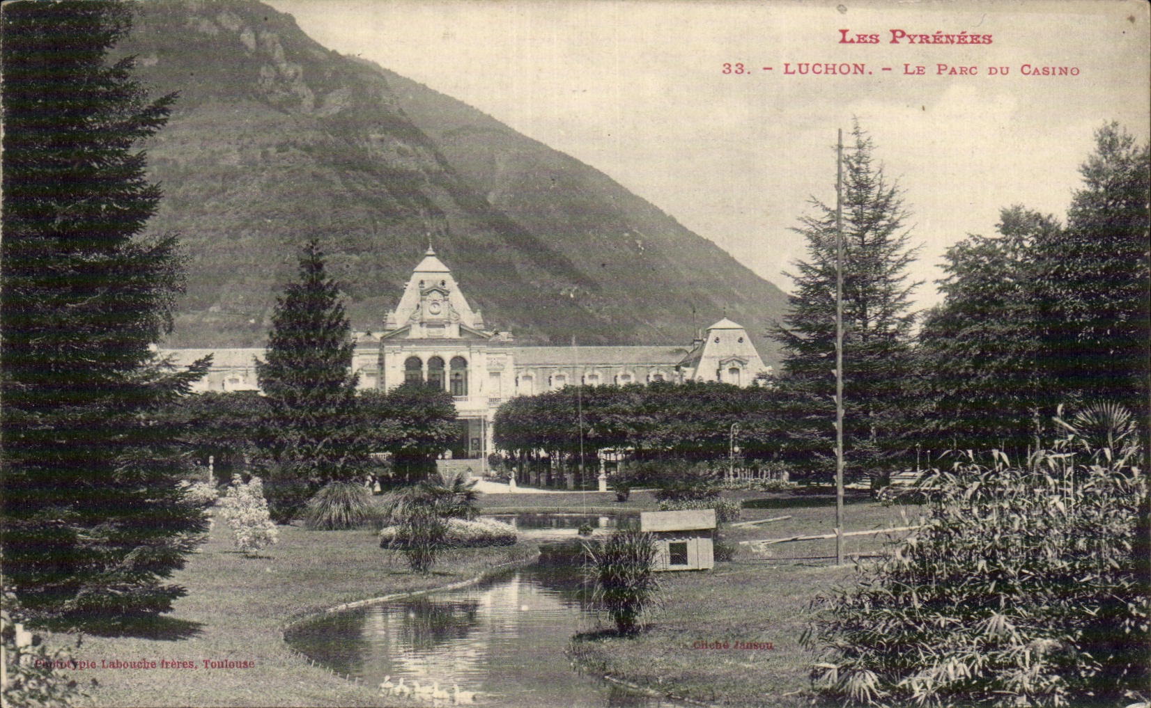 Luchon - Le Parc du Casino — Les Pyrénées — Éditeur: Cliché Jansou, Toulouse