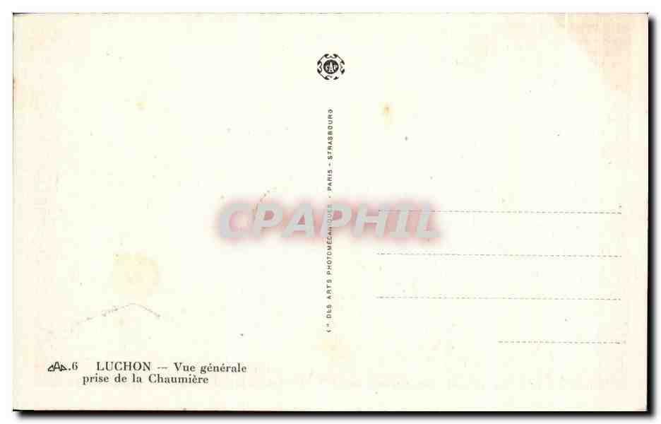 CPA Luchon Vue Generale prise de la Chaumiere — Rückseite