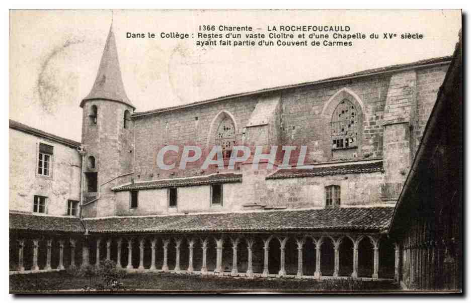 La Rochefoucauld — Reste eines großen Klostergangs und einer Kapelle aus dem 15. Jahrhundert — F. Braun, Foto-Verlag, Royan
