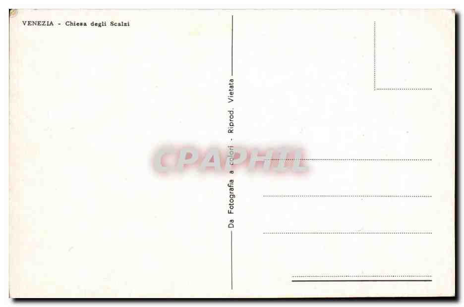 CPA Venezia Chiesa Degli Scalzi — Rückseite