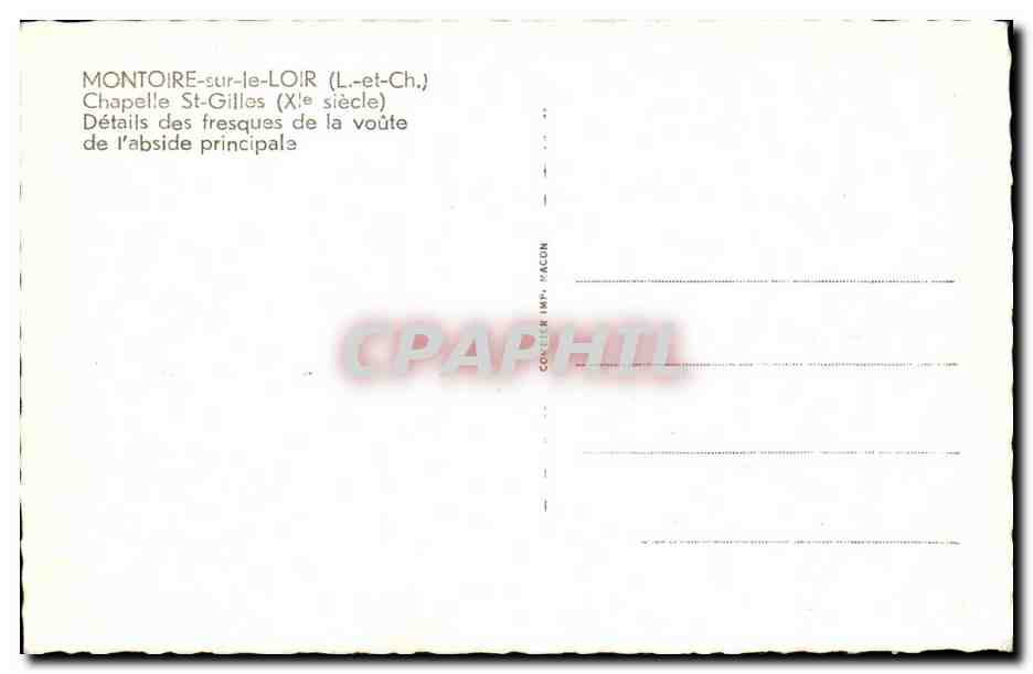 Montoire-sur-Loir — Chapelle Saint-Gilles (Xe siècle) — Détails des fresques de la voûte de l'abside principale — Cim — Reverso