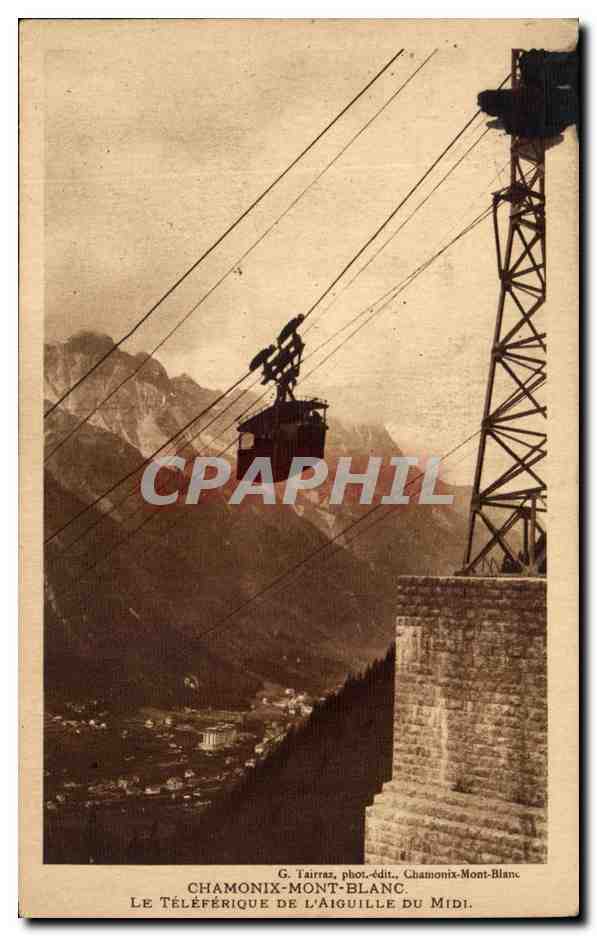 CPA Chamonix Mont Blanc Le Teleferique De L'Aiguille Du Midi