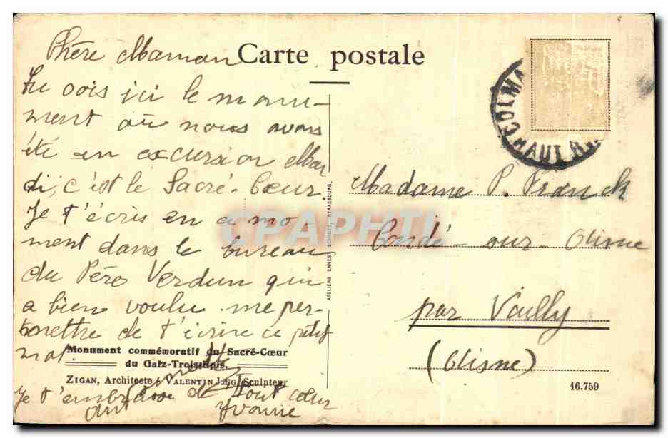 CPA Nd des TRois Epis  — Rückseite