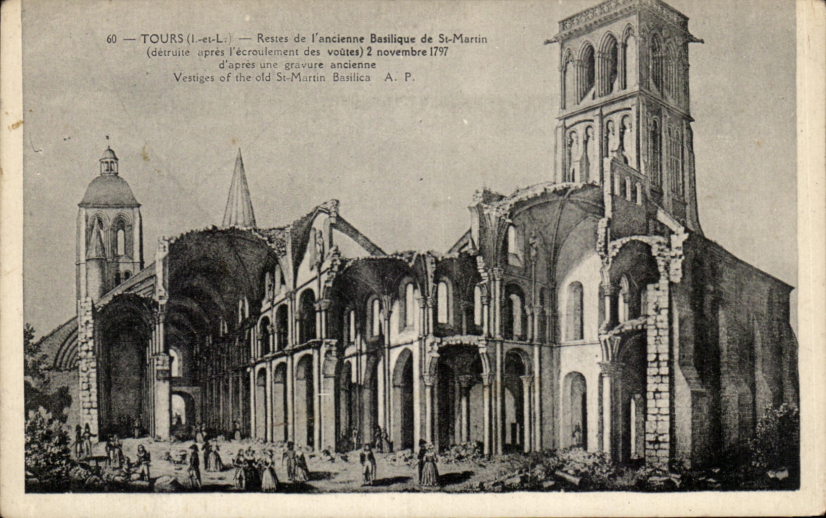 CPA Tours Restes De l'Ancienne Basilique De St Martin