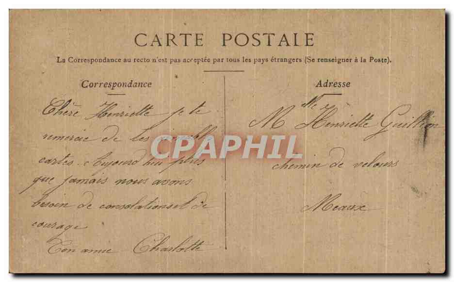 CPA Vichy Hall Promenoir du Casino — Verso