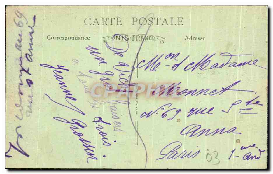CPA Vichy Le Casino La Salle de Jeux — Rückseite
