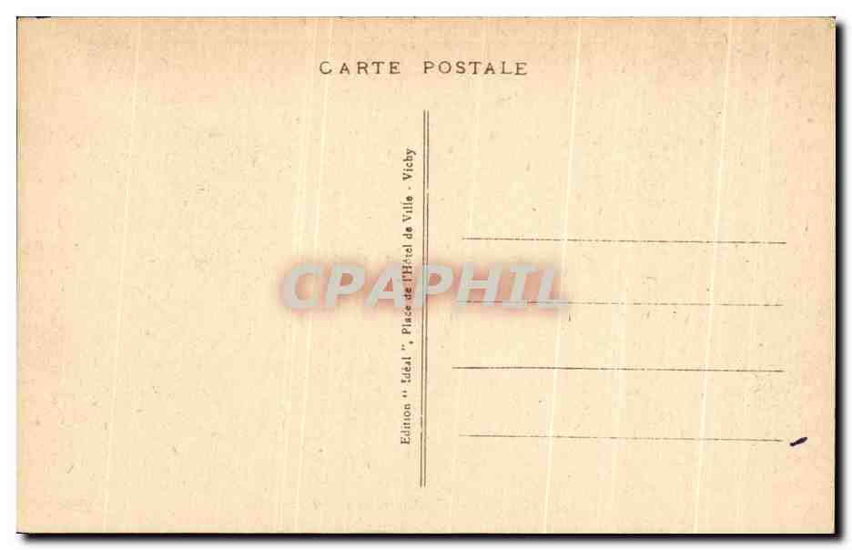 CPA Vichy Allee Centrale du Parc du Casino — Verso
