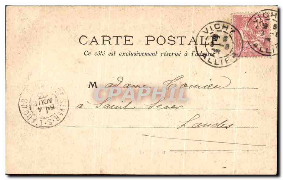 CPA Vichy Le Parc Grande Allee — Verso