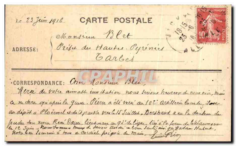 CPA Vichy Le Vieux Parc Allee Centrale — Rückseite