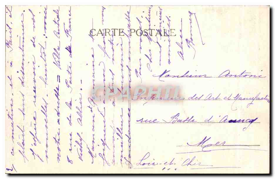 CPA Vichy Les Nouveaux Parcs — Verso