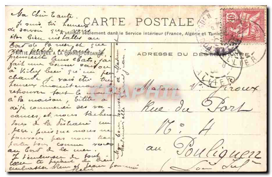 CPA Vichy Quai de I'Allier et Pont — Verso