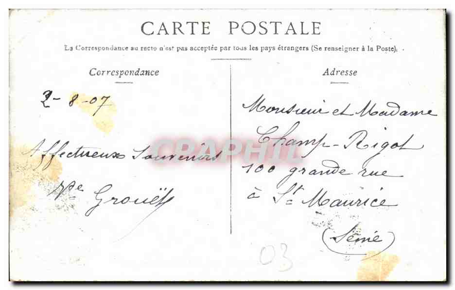 CPA Vichy Etablissement Des Sources Lardy — Verso