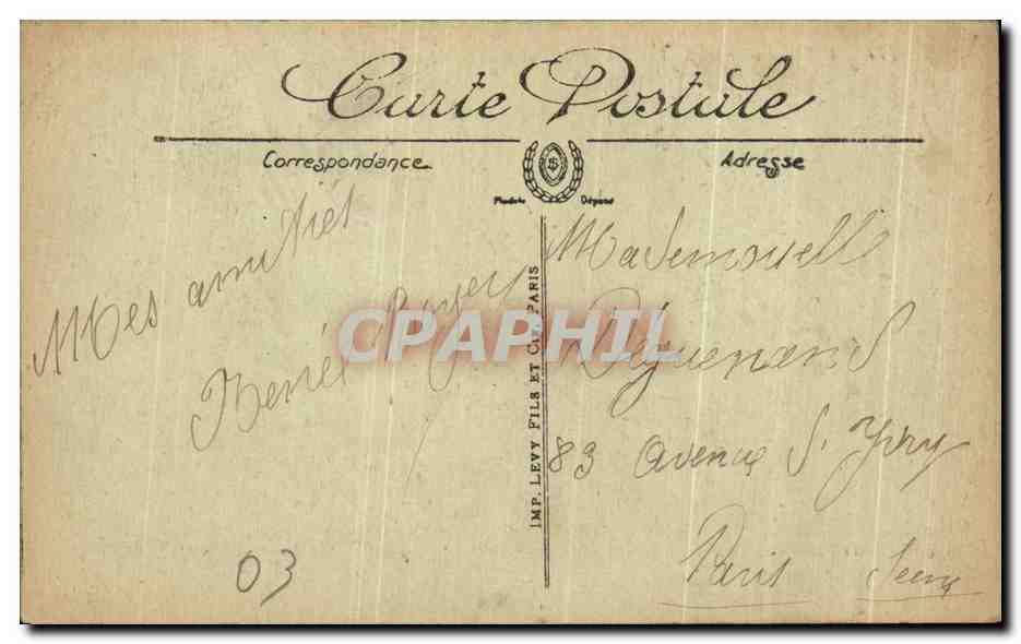 CPA Vichy Rues du President Wilson et Georges Clemenceau — Rückseite