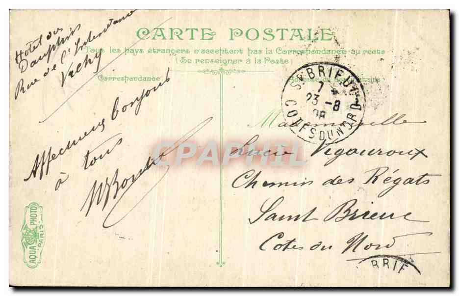 CPA Vichy Etablissement thermal de la Source Lardy — Rückseite