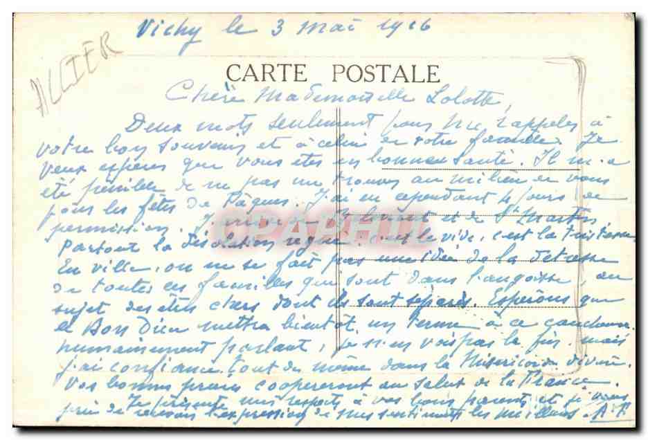 CPA Vichy Chalet de l'Empereur Napoleon  — Verso