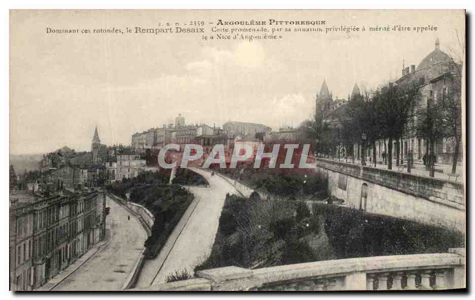 CPA Angouleme Pittoresque Dominant ces rotondes le Rempart Desaix