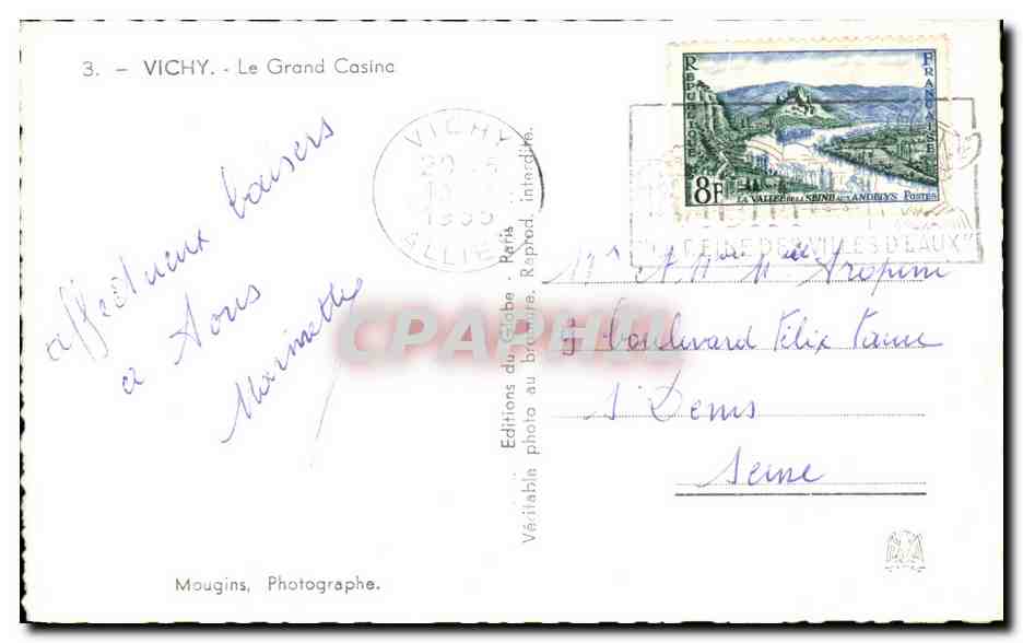 CPSM Vichy Le Grand Casino — Verso