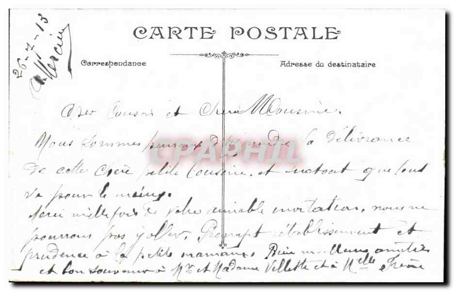 CPA Marseille de Palais de Longchamps — Rückseite