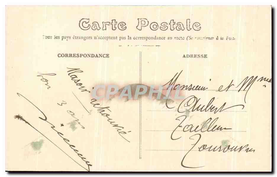 CPA Mortagne Jardin de I'Hotel de Ville — Rückseite