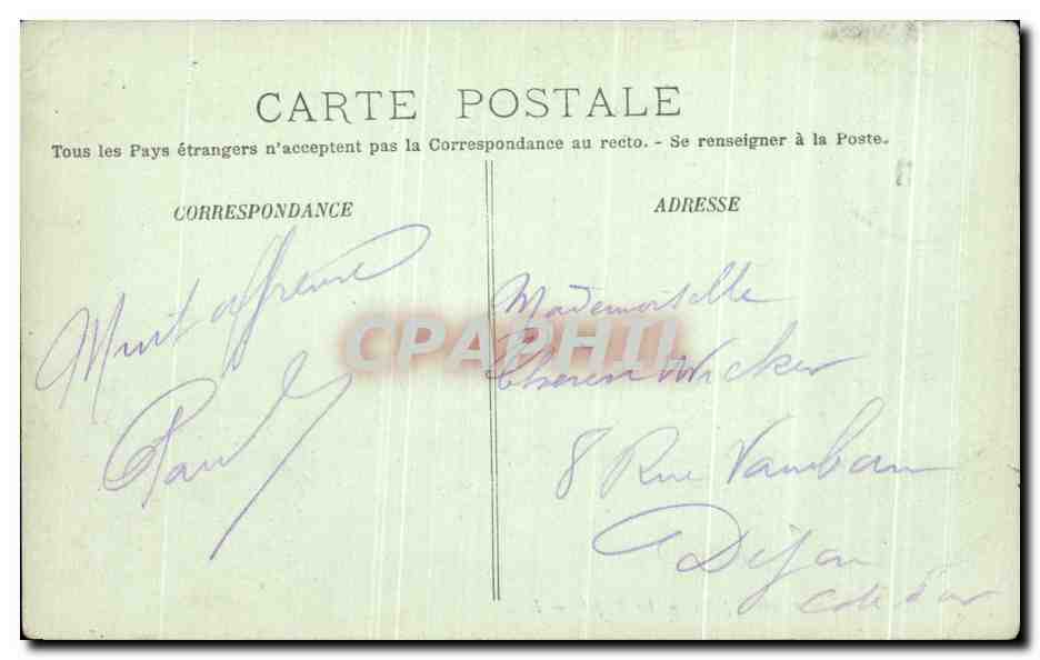 CPA Paris Chambre des Deputes Le buffet  — Rückseite