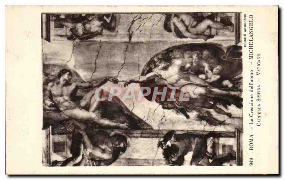 CPA Roma La Creazione dell'uomo Michelangelo Vatican 