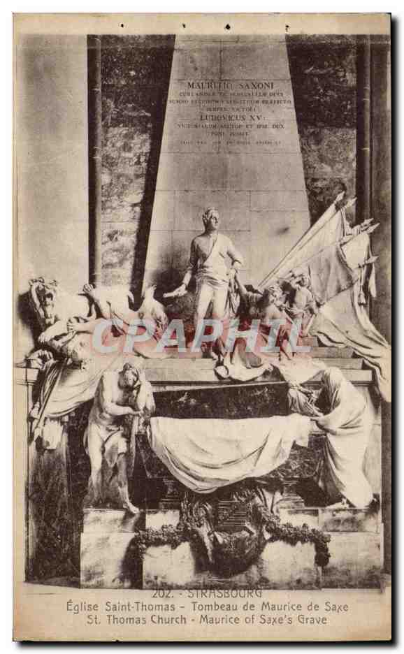 CPA Strasbourg Eglise Saint Thamas Tombeau de Maurice de Saxe