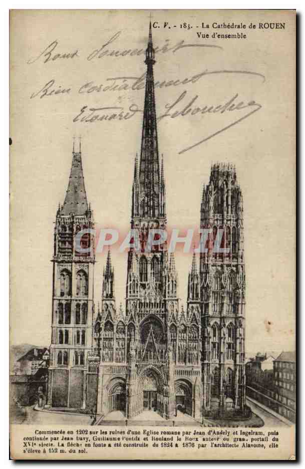 CPA La Cathedrale de Rouen Vue d'ensemble