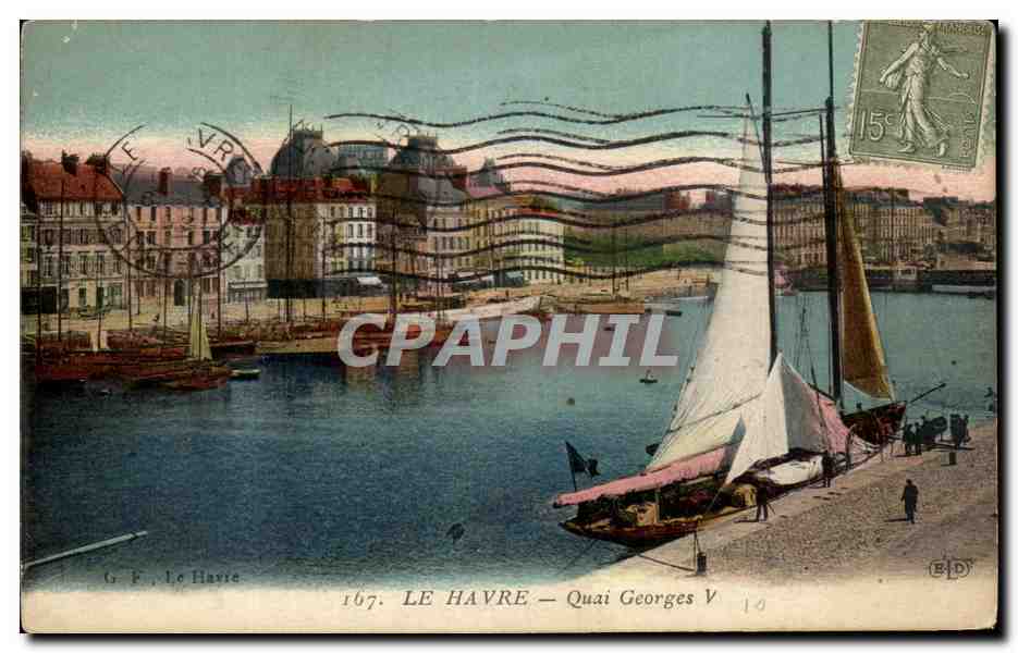 CPA Le Havre Quai Georges V Bateau