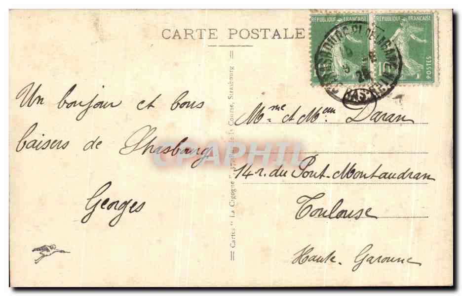 CPA Strasbourg Vue Prise De l'ancien Palais Imperial — Rückseite