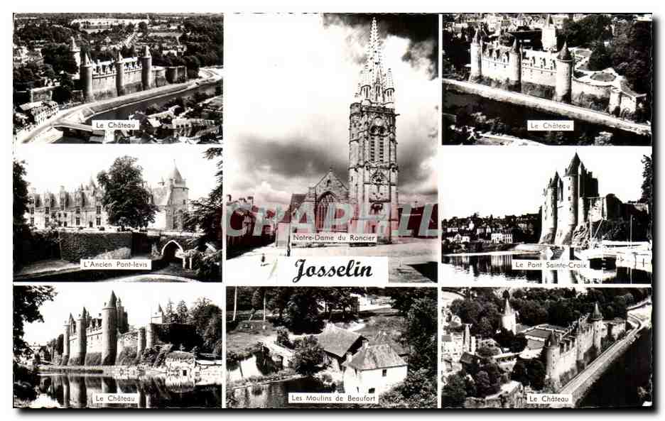 Josselin — vue panoramique avec château, église et ponts — Éditions Artaud & Gaby