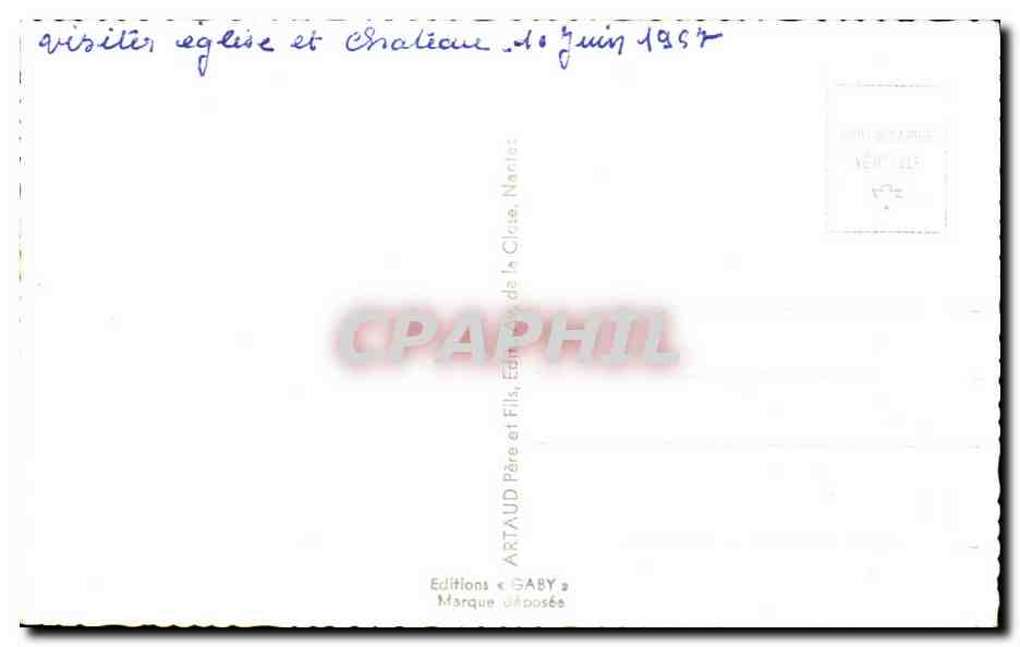 Josselin — vue panoramique avec château, église et ponts — Éditions Artaud & Gaby — Verso
