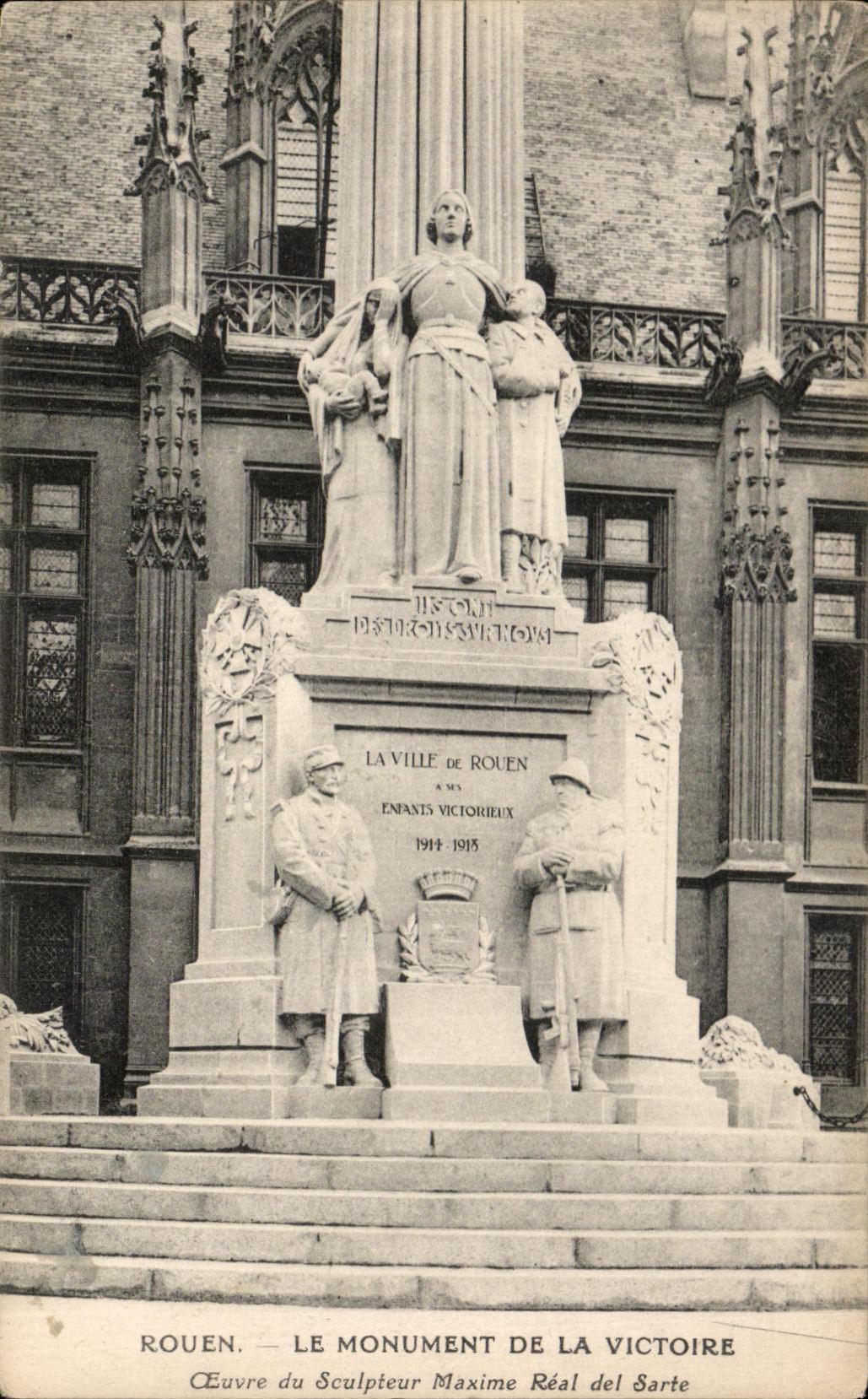 CPA Rouen Le Monument De La Victoire Militaria