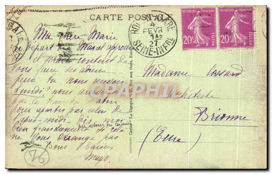 CPA Rouen Vue generale prise du Transbordeur Bateaux — Rückseite