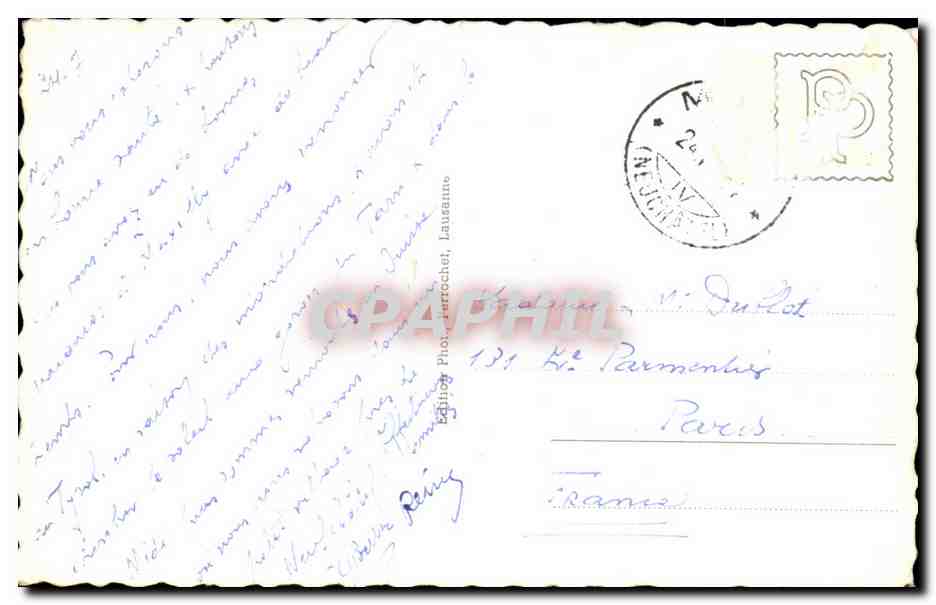 Neuchâtel — Baie de l'Évole et les Alpes — Éditeur: Lausanne, n° 4315 — Verso