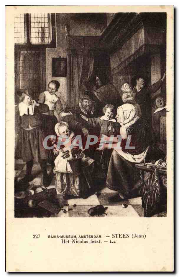 CPA Rijks Museum Amsterdam Steen Het Nicolas feest