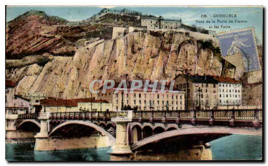 Grenoble — Pont de la Porte de France et les Forts — Édition M. Beauret