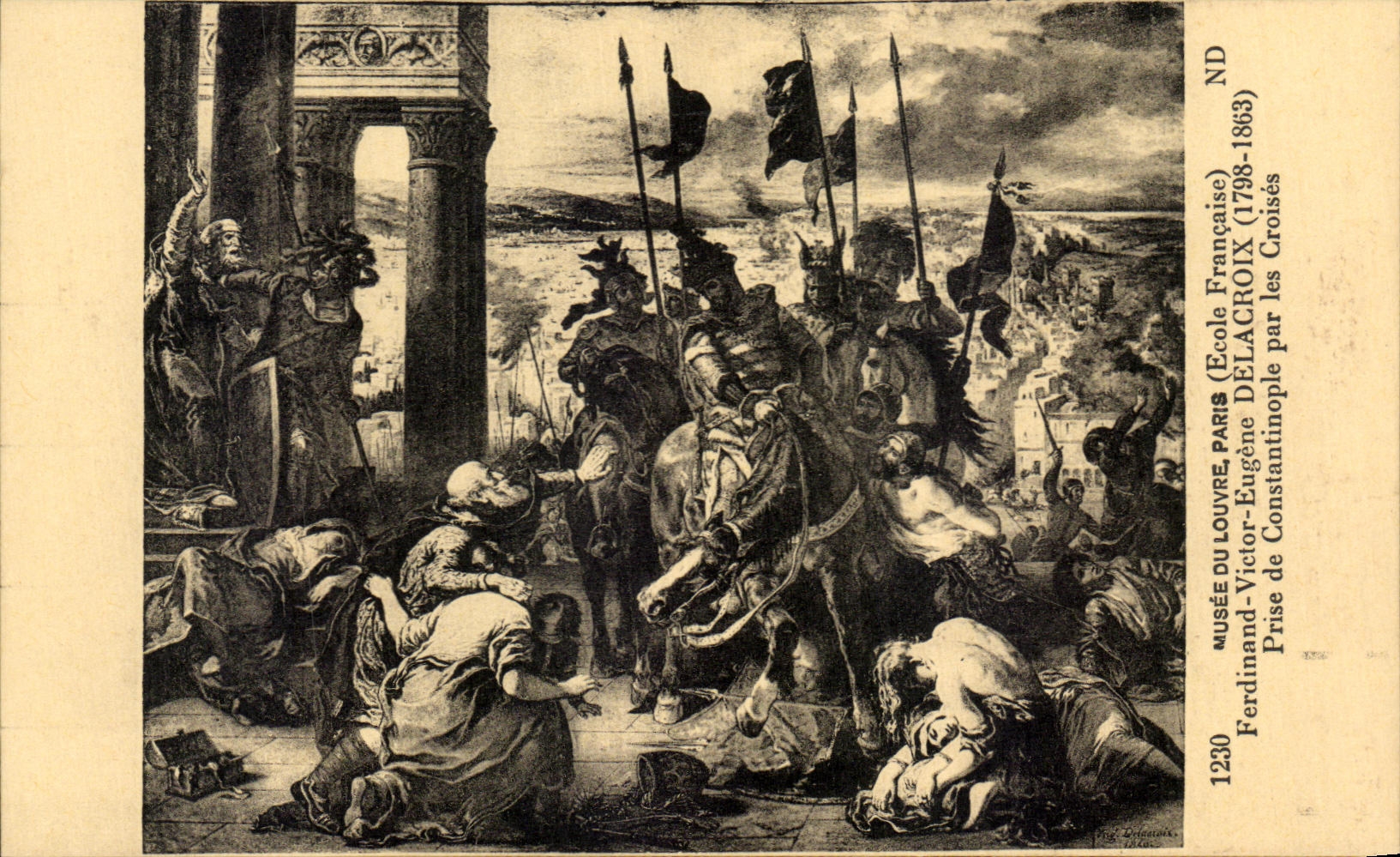 CPA Musee Du Louvre Paris Ferdinand Victor Eugene Delacroix Prise de Constantinople par les Croises