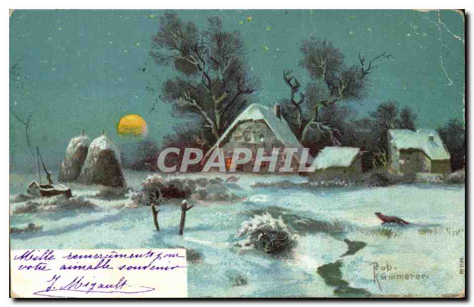 CPA Fantaisie Paysage dans la neige 