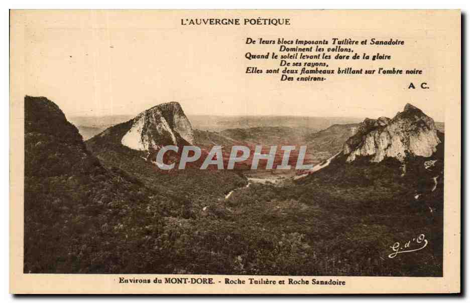 CPA Environs Du Mont Dore Roche Tuiliere et Roche Sanadoire