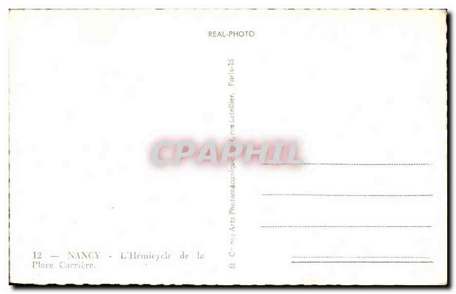 CPSM Nancy L'Hemicycle Place Carriere — Verso