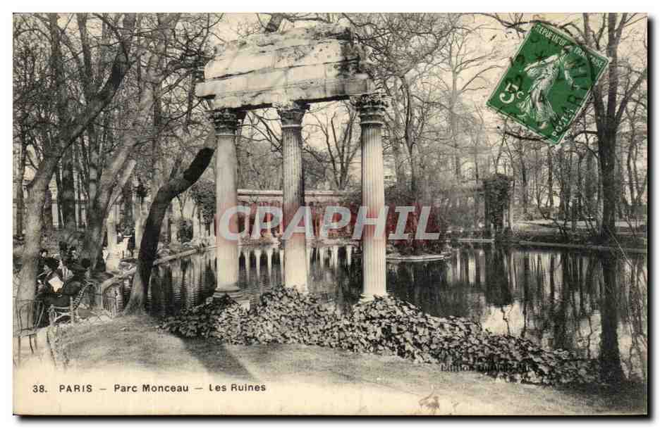 CPA Paris Parc Moneau Les Ruines
