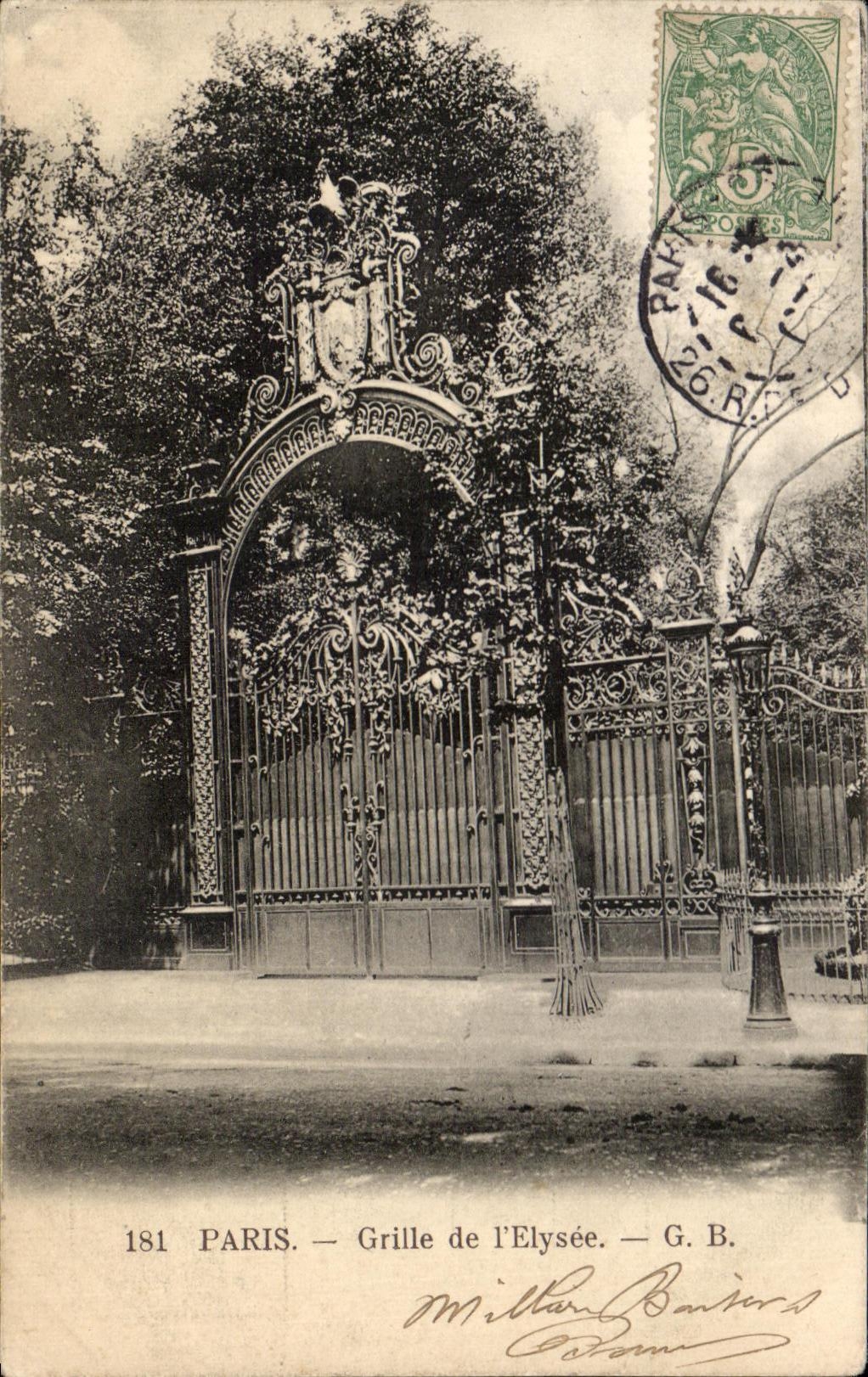 CPA Paris Grille de l'Elysee