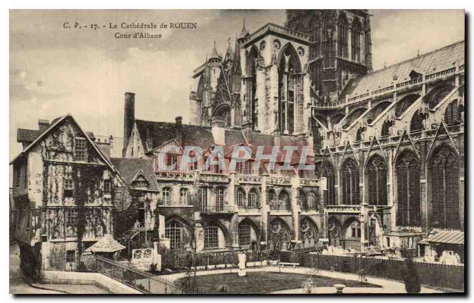 CPA La Cathedrale de Rouen Cour d'Albane