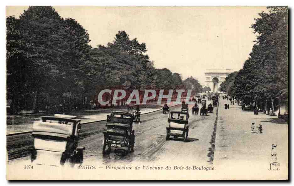 CPA Paris Perspective De L'Avenue Du Bois De Boulogne Arc de Triomphe 