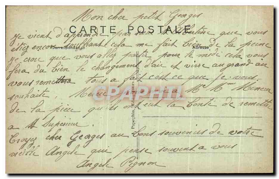 CPA Tours St Symphorien Maison de Sante Valpeau Villa Trianon — Rückseite