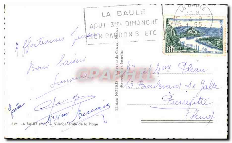 CPA La Baule Vue Generale De La Plage Volley Ball Volley-ball — Verso
