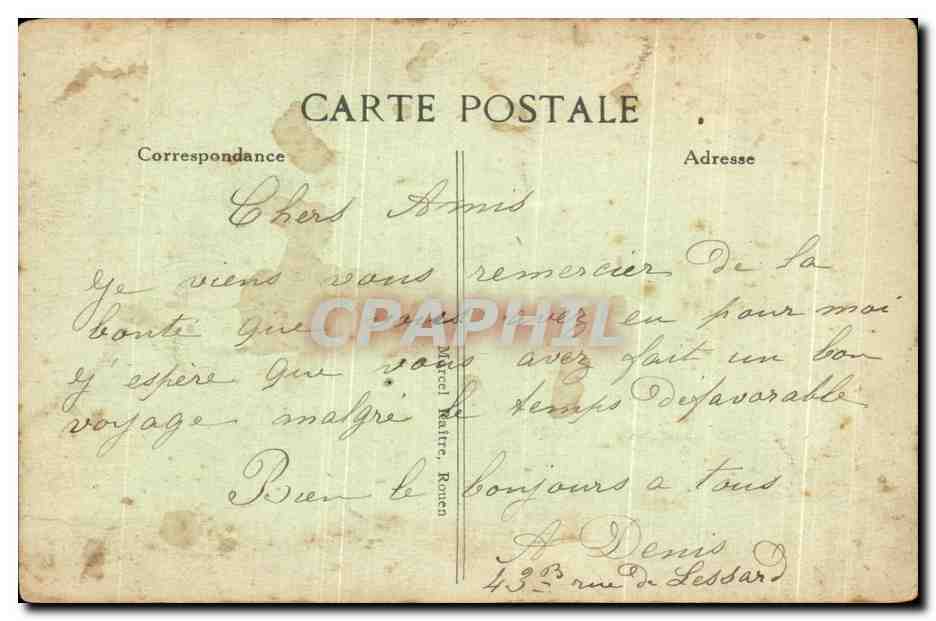 CPA Rouen La Fontaine Sainte Marie Enfants — Verso